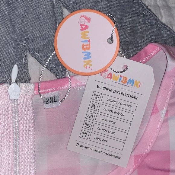 AWIBMK Vintage Retro 1950's Pink Gingham Swing Summer Dress 🌸 from Amazon - Picture 4 of 10